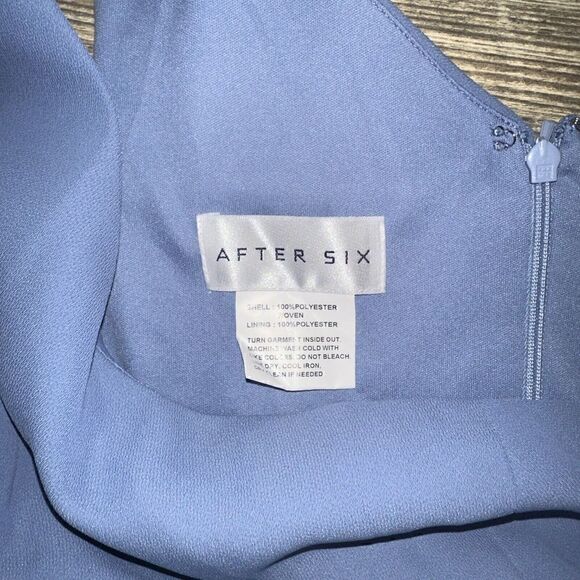 After Six Bow One-Shoulder Trumpet Gown Size 8 in Larkspur NWT MSRP$263 - Picture 9 of 14